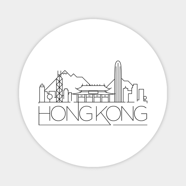 Hong Kong Minimal Skyline Magnet by kursatunsal